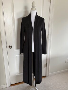 Banana Republic Long Open-Front Trench Coatigan - Charcoal Gray